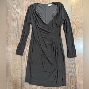 Calvin Klein Black Long Sleeve Evening Dress